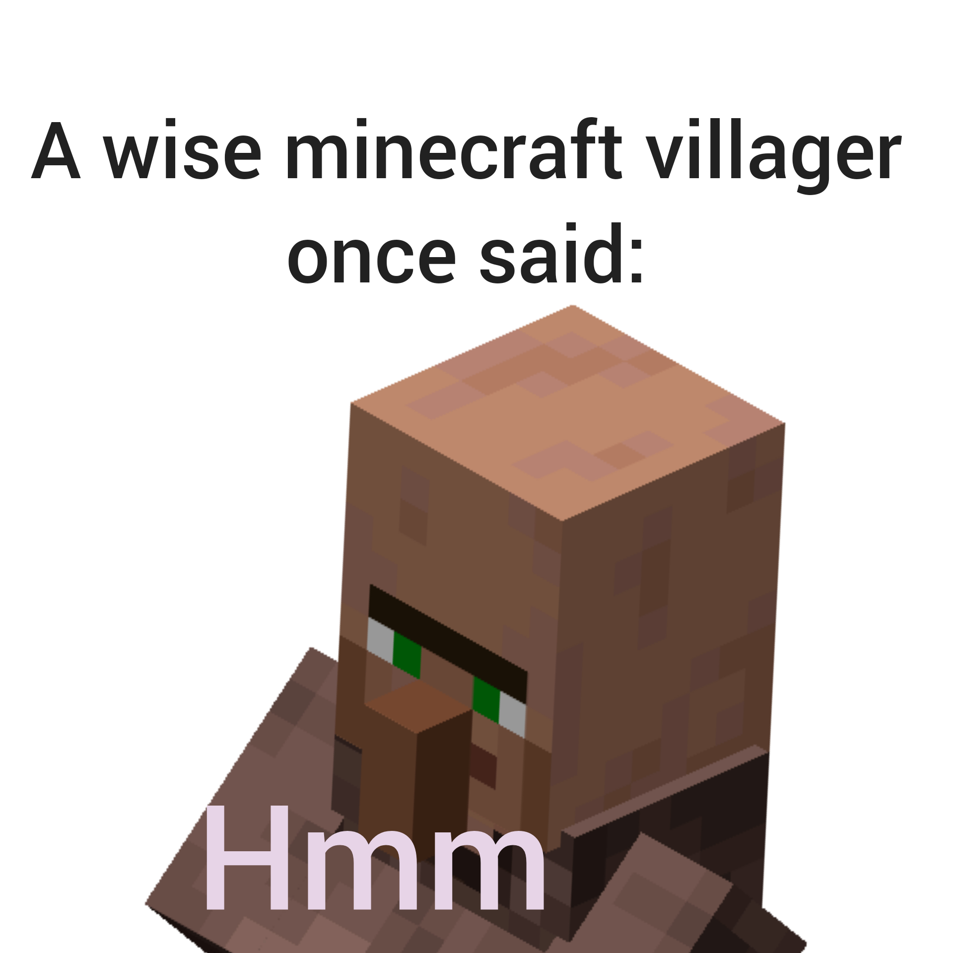 A wise Minecraft villager once said: Hmm
